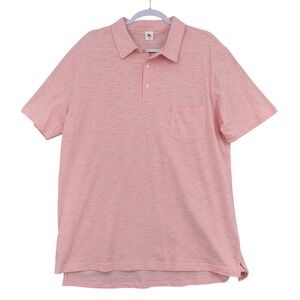 TAL Slub Knit Polo Men XXL 100%‎ Cotton Pink Short Sleeve Pocket GT1040
